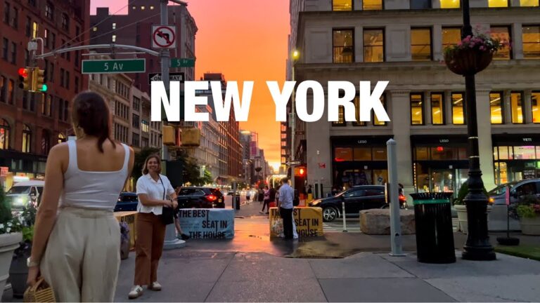 New York City Sunset Walk 2024 – Manhattan 4K NYC Walk – Union Square to Herald Square via Broadway